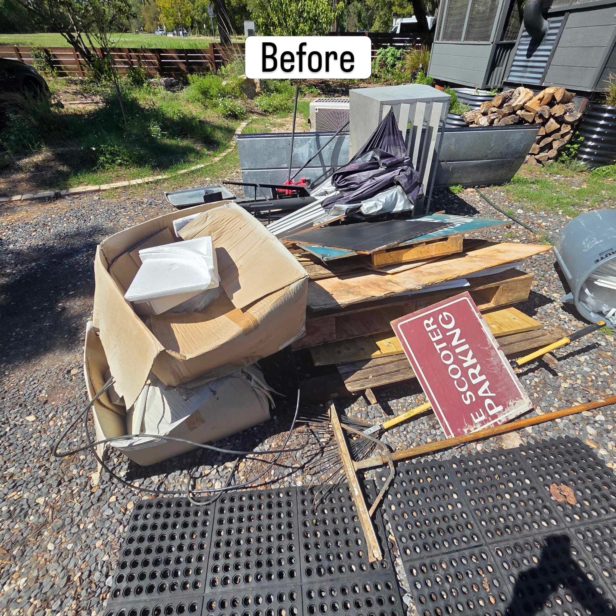 Outdoor junk & debris cleanout before